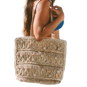 NWT Salt + Umber Isla Jute Seashell Tote